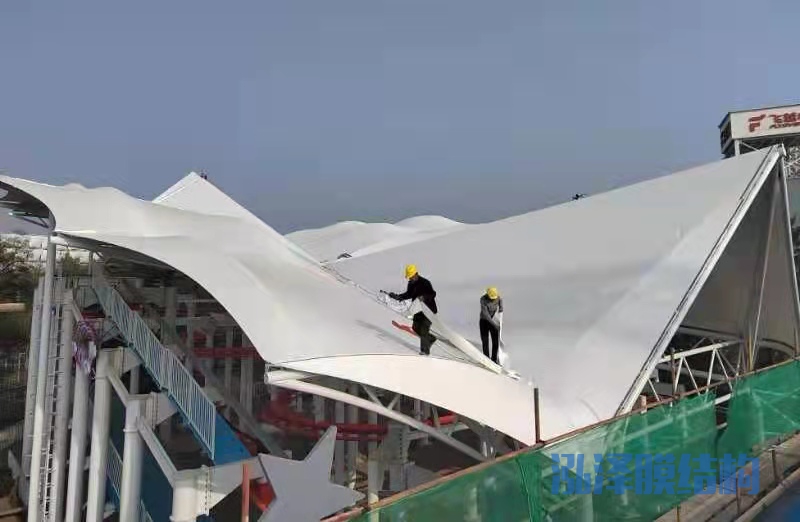 北京石景山游乐园膜结构遮阳棚竣工