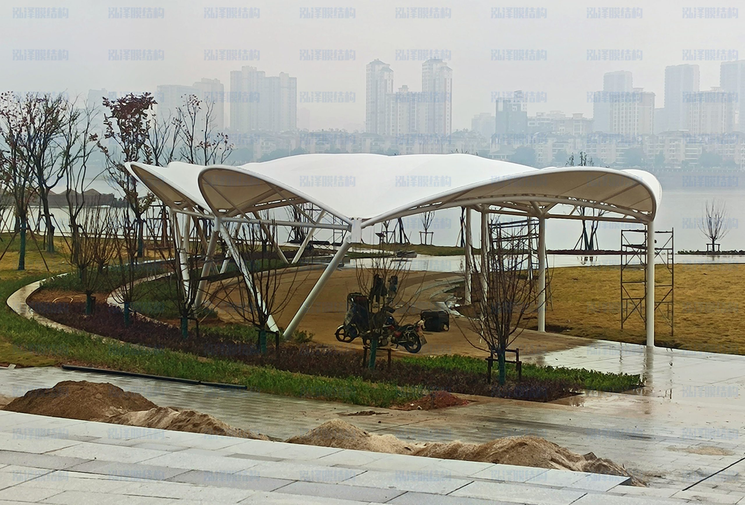 江西省吉安城北滨江生态公园景观膜结构遮阳棚